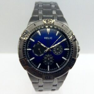 Relic All Stainless Steel Gunmetal Japan Quartz Movement Wristwatch zr15533