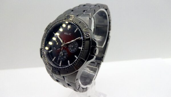 Relic All Stainless Steel Gunmetal Japan Quartz Movement Wristwatch zr15514 - Image 3